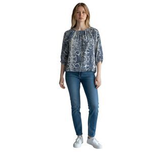 Cooper & Ella Snake Print Top 3/4 Sleeve Size S